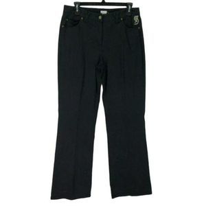 Mifresia Women's Black Stretch‎ Embroidered Lace Denim Jeans Size 8